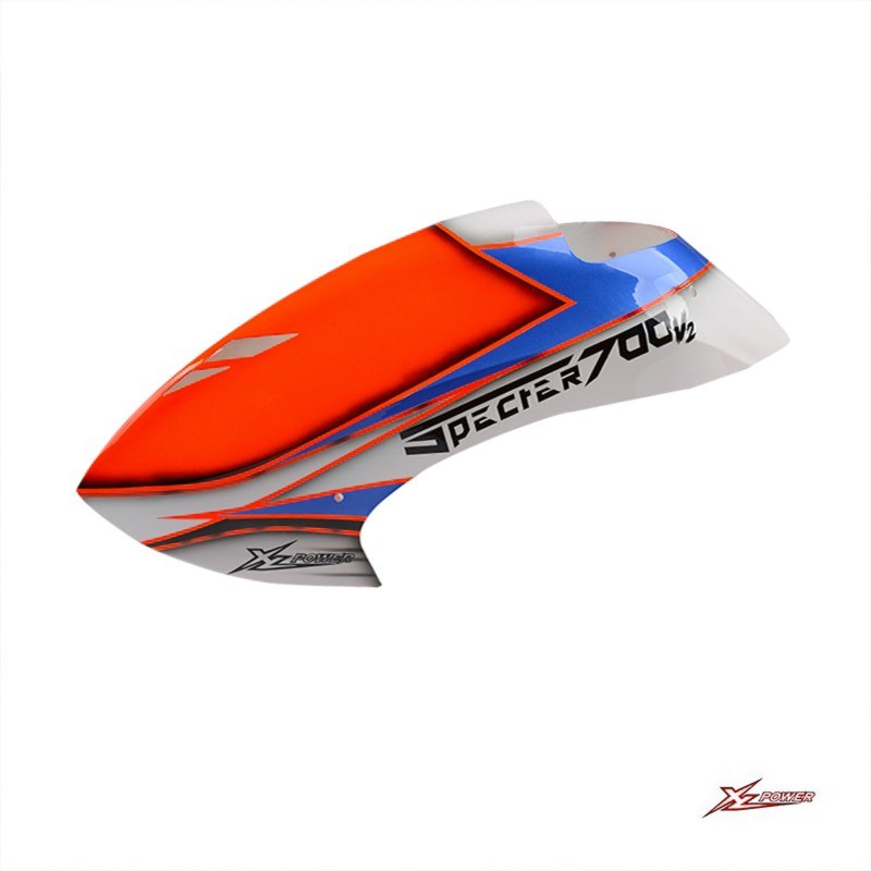 XLPower - Kabinenhaube Metallic-Blau Orange V2 - neue Form für Schnellverschlüsse